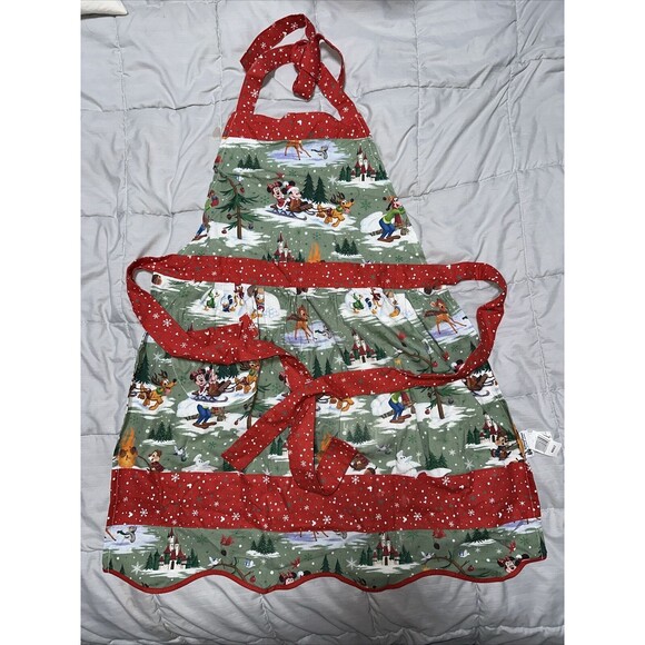 Disney‎ Parks Mickey Mouse and Pals Holiday Adult Christmas Apron - Picture 2 of 3
